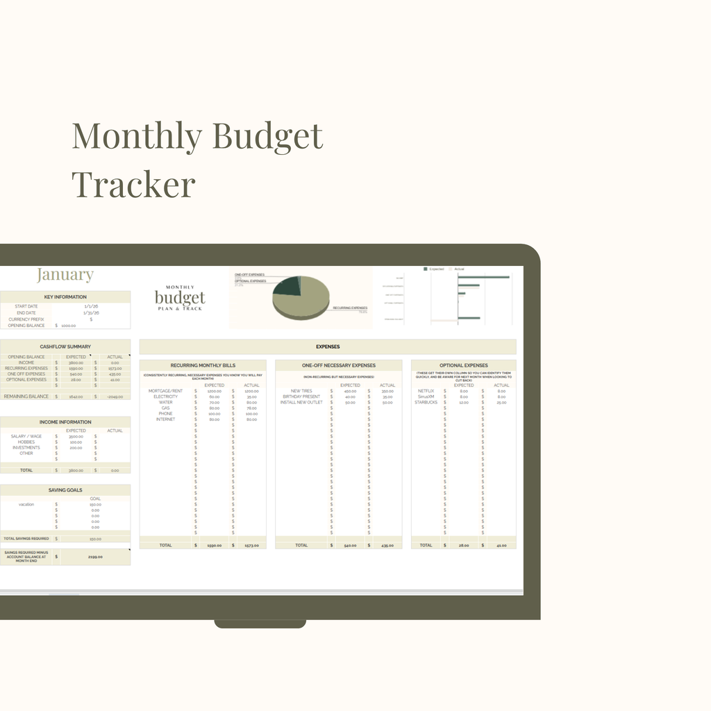 Monthly Budget Tracker