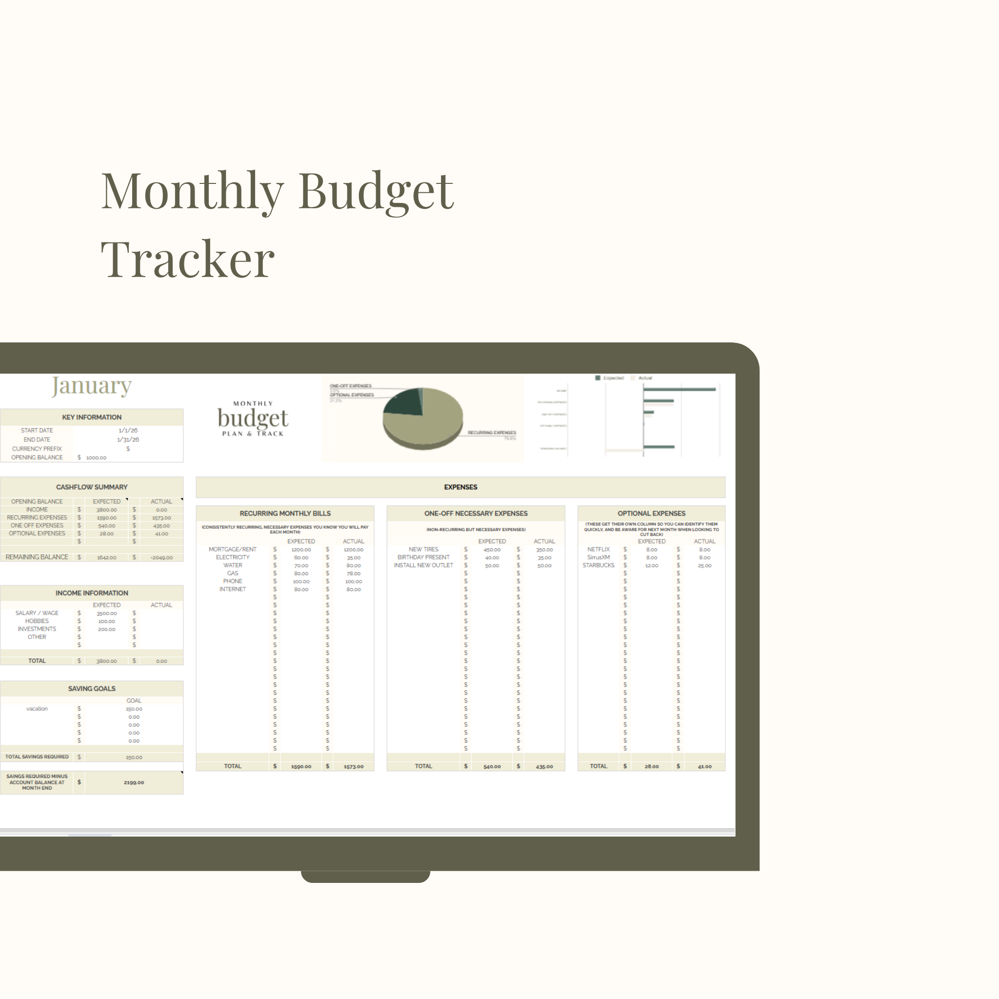 Monthly Budget Tracker