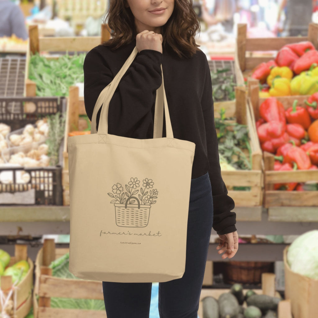 Farmers Market Eco Tote Bag, Oyster
