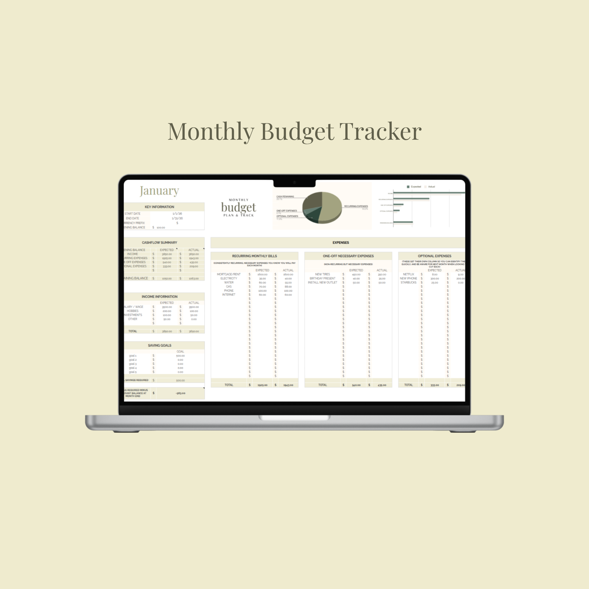 Monthly Budget Tracker
