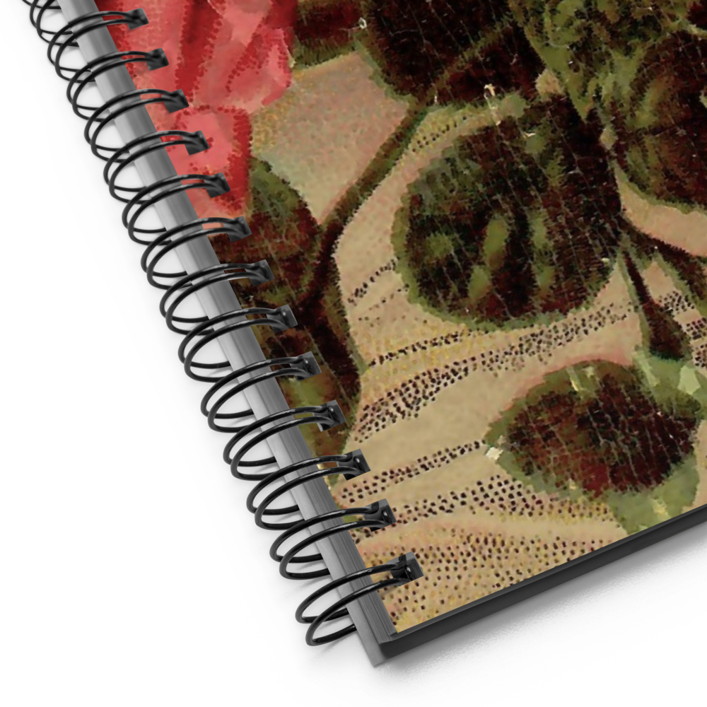 Vintage Roses Are Red - Spiral "dotted" notebook