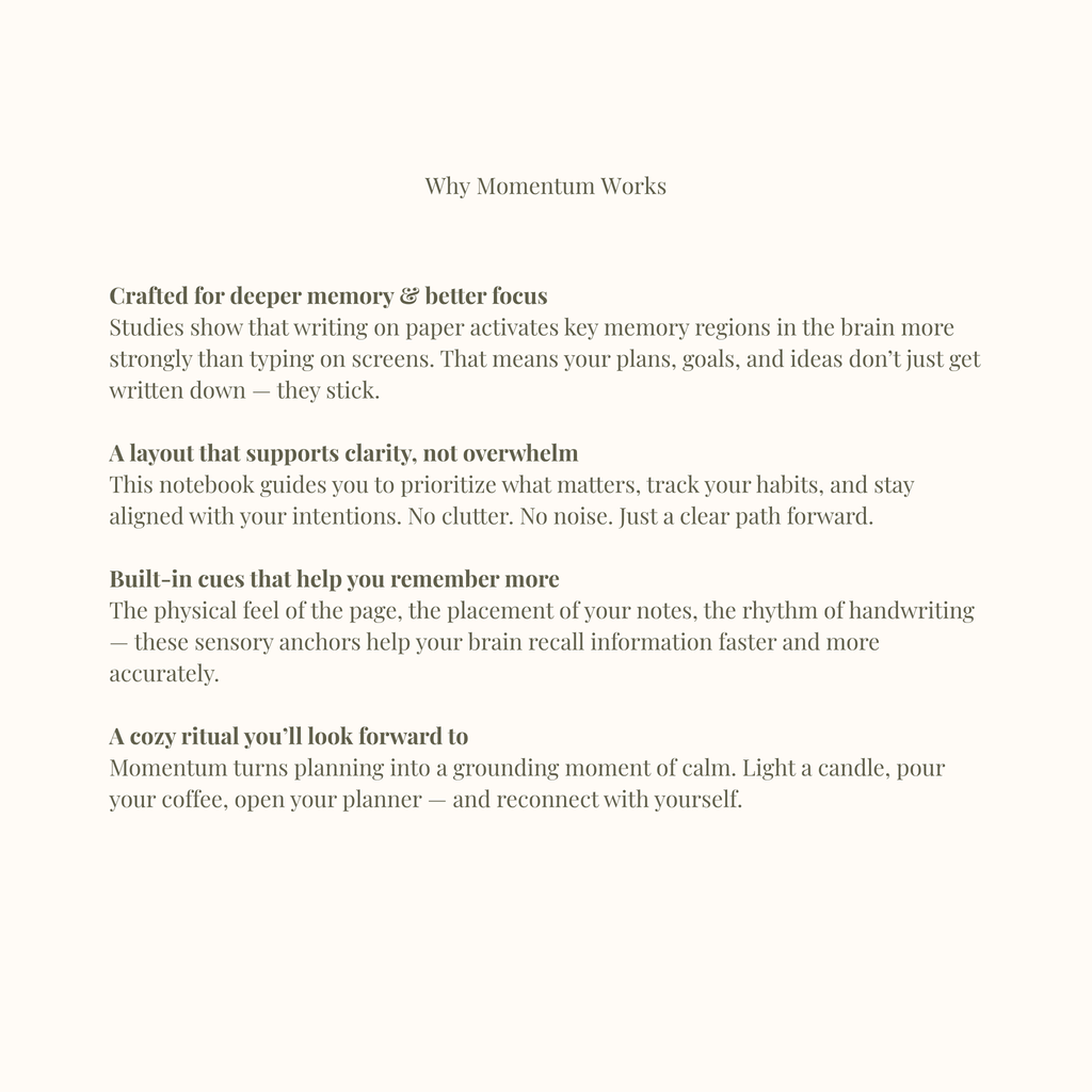 The Momentum Notebook - Tan
